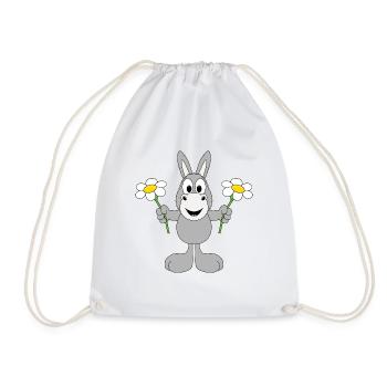 ESEL - BLUMEN - TIER - KIND - BABY - TIERISCH - Turnbeutel - Weiß - Vorne