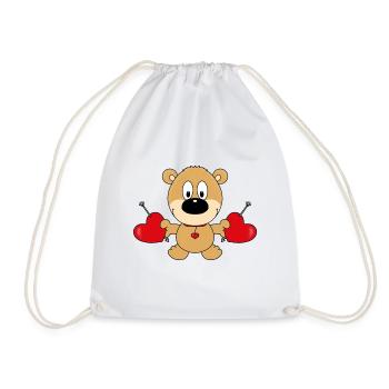 TEDDY - TEDDYBÄR - BÄR - LIEBE - LOVE - Turnbeutel - Weiß - Vorne