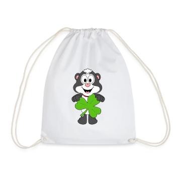 STINKTIER - SKUNK - KLEEBLATT - SHAMROCK - Turnbeutel - Weiß - Vorne