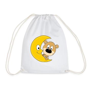 MOND - TEDDYBÄR - KINDER - BABY - TEDDY - BÄR - Turnbeutel - Weiß - Vorne