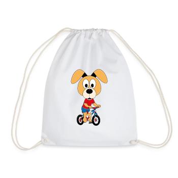 FAHRRAD - HUND - TIER - KIND - BABY - HOBBY - Turnbeutel - Weiß - Vorne