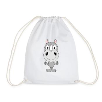 NASHORN - TIER - KIND - BABY - LIKE - LIKEN - Turnbeutel - Weiß - Vorne