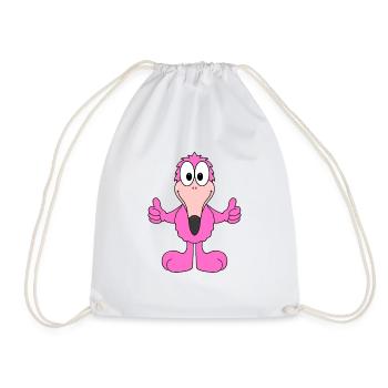 FLAMINGO - VOGEL - TIER - KIND - BABY - Turnbeutel - Weiß - Vorne
