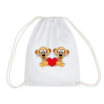 ERDMÄNNCHEN - LIEBE - TIERE - KINDER - BABY - Turnbeutel - Weiß - Vorne