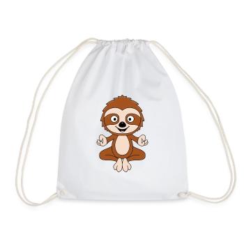 FAULTIER - YOGA - PILATES - TIER - KIND - BABY - Turnbeutel - Weiß - Vorne