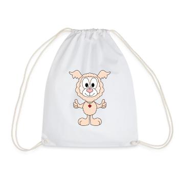 LAMA - ALPAKA - TIER - KIND - BABY - Turnbeutel - Weiß - Vorne
