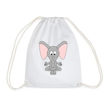 ELEFANT - PILATES - YOGA - TIER - KIND - BABY - Turnbeutel - Weiß - Vorne