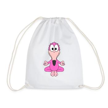 FLAMINGO - YOGA - PILATES - TIER - KIND - BABY - Turnbeutel - Weiß - Vorne