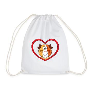 MEERSCHWEINCHEN - LIEBE - TIER - KIND - BABY - Turnbeutel - Weiß - Vorne