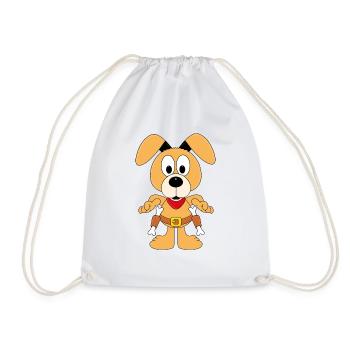 HUND - COWBOY - WESTERN - TIER - KIND - BABY - Turnbeutel - Weiß - Vorne
