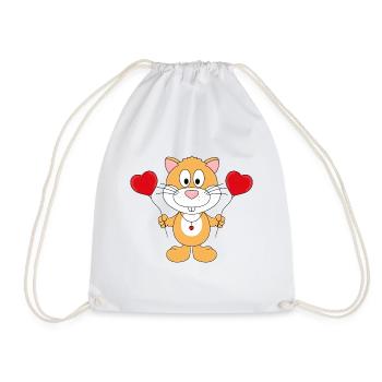 HAMSTER - HERZLUFTBALLONS - TIER - KIND - BABY - Turnbeutel - Weiß - Vorne