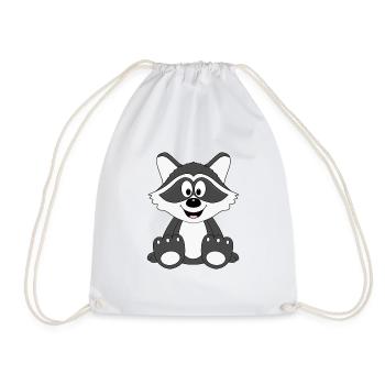 WASCHBÄR - TIER - KIND - BABY - Turnbeutel - Weiß - Vorne