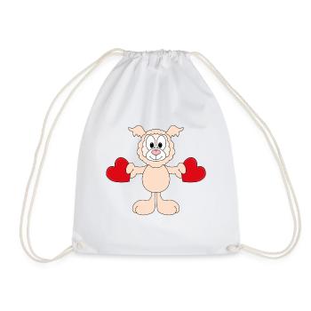 ALPAKA - LAMA - LIEBE - TIER - KIND - BABY - Turnbeutel - Weiß - Vorne