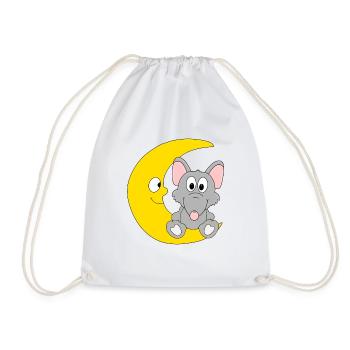 RATTE - MOND - TIER - KIND - BABY - Turnbeutel - Weiß - Vorne