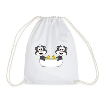 STINKTIERE - BADEWANNE - TIERE - KINDER - BABY - Turnbeutel - Weiß - Vorne