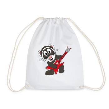 GITARRE - MUSIK - FRETTCHEN - TIER - KIND - BABY - Turnbeutel - Weiß - Vorne