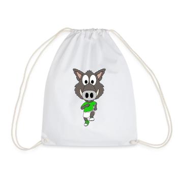 WILDSCHWEIN - JOGGEN - SPORT - TIER - KIND - BABY - Turnbeutel - Weiß - Vorne