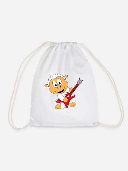 GITARRE - GITARRIST - MUSIK - SCHAF - TIER - BABY - Turnbeutel - Weiß