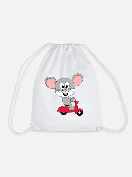 ROLLER - MAUS - TIER - KIND - BABY - Turnbeutel - Weiß