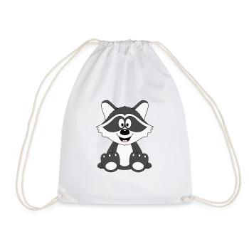 WASCHBÄR - TIER - KIND - BABY - Turnbeutel - Weiß - Vorne