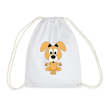 YOGA - PILATES - HUND - TIER - KIND - BABY - Turnbeutel - Weiß - Vorne