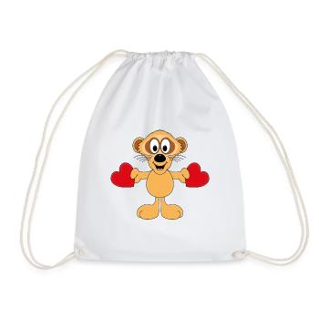 ERDMÄNNCHEN - LIEBE - LOVE - TIER - KINDER - Turnbeutel - Weiß - Vorne