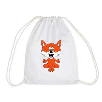 YOGA - PILATES - FUCHS - TIER - KINDER - BABY - Turnbeutel - Weiß - Vorne