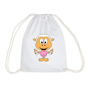 SCHAF - BABY - KINDER - FLÄSCHCHEN - MILCH - Turnbeutel - Weiß - Vorne
