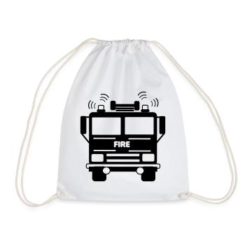 Fire truck front view - Drawstring Bag - white - Front
