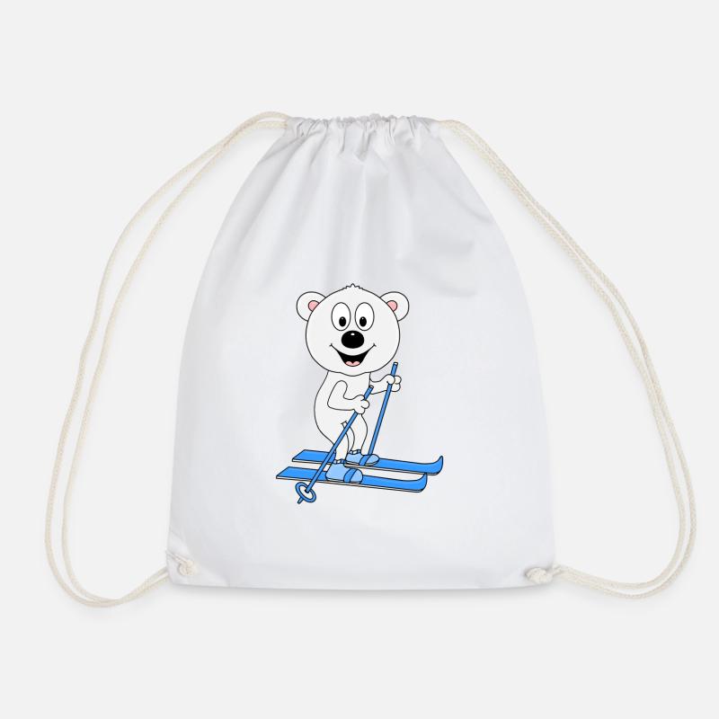 EISBÄR - SKIER - SKI - TIER - SPORT - Turnbeutel - Weiß