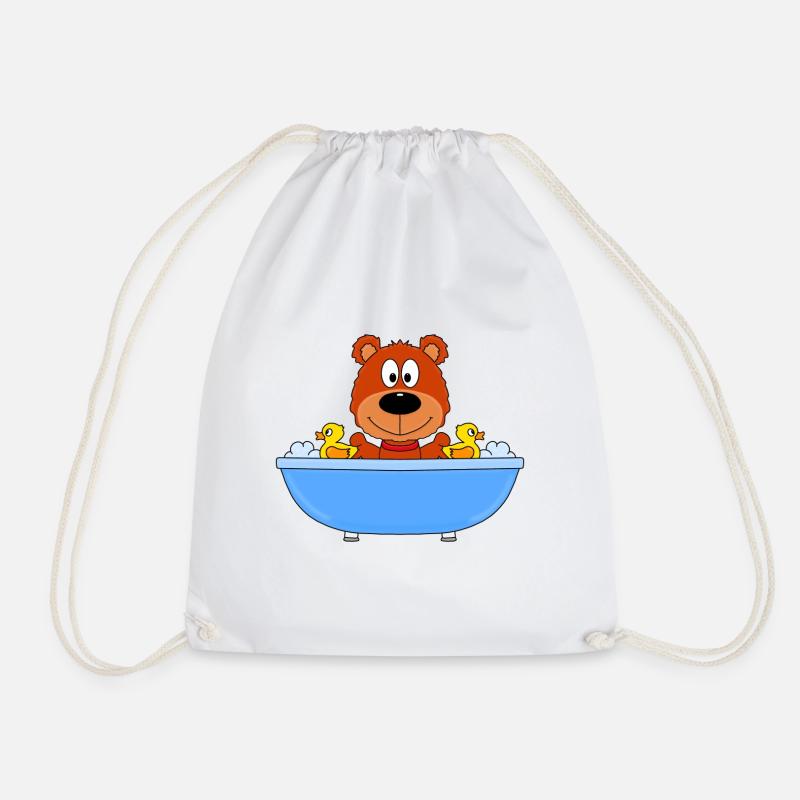 TEDDY - BÄR - BADEWANNE - KINDER - BABYS - Turnbeutel - Weiß