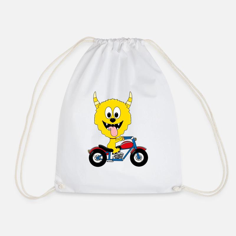 MONSTER - MOTORRAD - BIKER - TIER - TIERISCH - Turnbeutel - Weiß