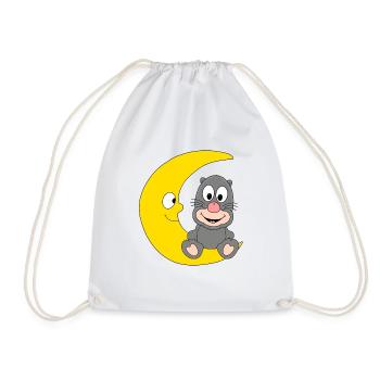 MAULWURF - MOND - TIER - KIND - BABY - Turnbeutel - Weiß - Vorne