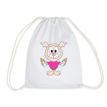 LAMA - ALPAKA - BABY - KIND - TIER - GEBURT - Turnbeutel - Weiß - Vorne