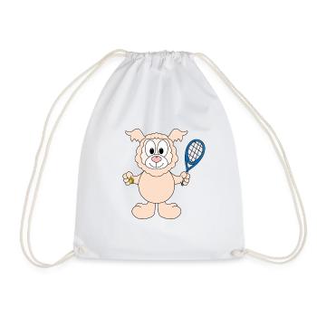 LAMA - ALPAKA - TENNIS - SPORT - TIERISCH - Turnbeutel - Weiß - Vorne