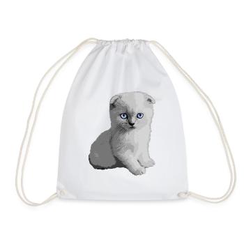 Cute Kitty Kitten - Drawstring Bag - white - Front