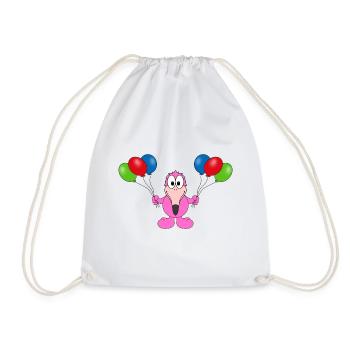 LUFTBALLONS - FLAMINGO - TIER - KIND - BABY - FUN - Turnbeutel - Weiß - Vorne