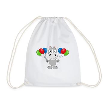 NASHORN - LUFTBALLONS - TIER - KIND - BABY - Turnbeutel - Weiß - Vorne