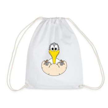 MÖWE - EI - GEBURT - BABY - KIND - VOGEL - Turnbeutel - Weiß - Vorne