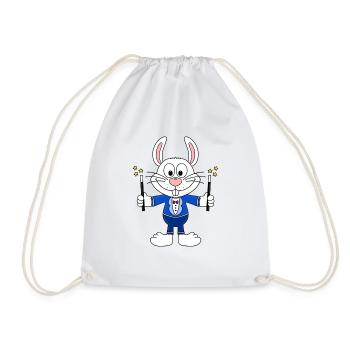 HASE - MAGIER - ZAUBERER - TIER - KIND - BABY - Turnbeutel - Weiß - Vorne