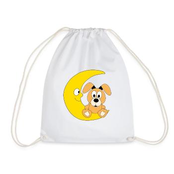 HUND - MOND - TIER - KIND - BABY - TIERISCH - Turnbeutel - Weiß - Vorne