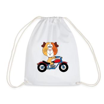 MOTORRAD - BIKER - MEERSCHWEINCHEN - TIERISCH - Turnbeutel - Weiß - Vorne