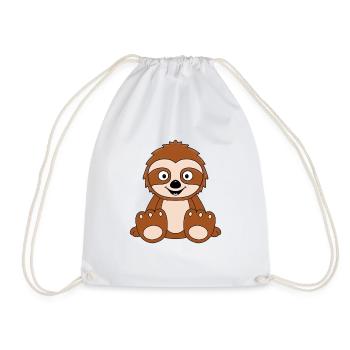 FAULTIER - TIER - KIND - BABY - FUN - Turnbeutel - Weiß - Vorne