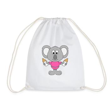 KOALA - BABY - NACHWUCHS - FLÄSCHCHEN - TIERISCH - Turnbeutel - Weiß - Vorne