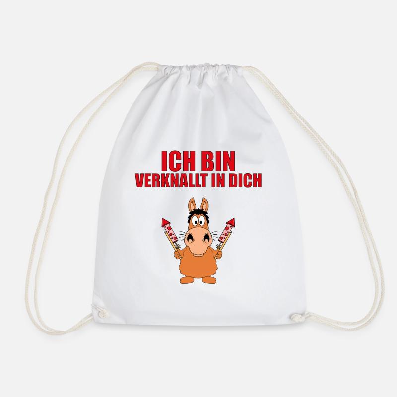 PFERD - PONY - LIEBE - ICH BIN VERKNALLT IN DICH! - Turnbeutel - Weiß