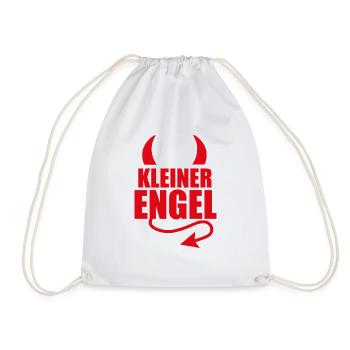 KLEINER ENGEL - TEUFEL - TEUFELSHÖRNER - HIMMEL - Turnbeutel - Weiß - Vorne