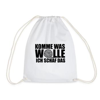 KOMME WAS WOLLE ICH SCHAF DAS - MUTMACHER - SCHAFE - Turnbeutel - Weiß - Vorne