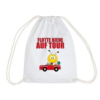 FLOTTE BIENE AUF TOUR - AUTO - REISE - URLAUB - Turnbeutel - Weiß - Vorne