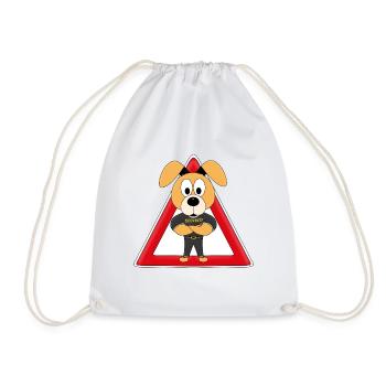 ACHTUNG WACHHUND - HUND - SECURITY - TIERISCH - Turnbeutel - Weiß - Vorne
