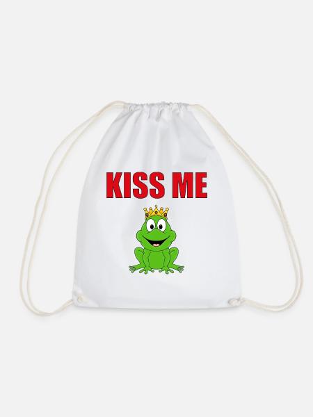 KISS ME - FROSCHKÖNIG - FROSCH - TIERISCH VERLIEBT - Turnbeutel - Weiß
